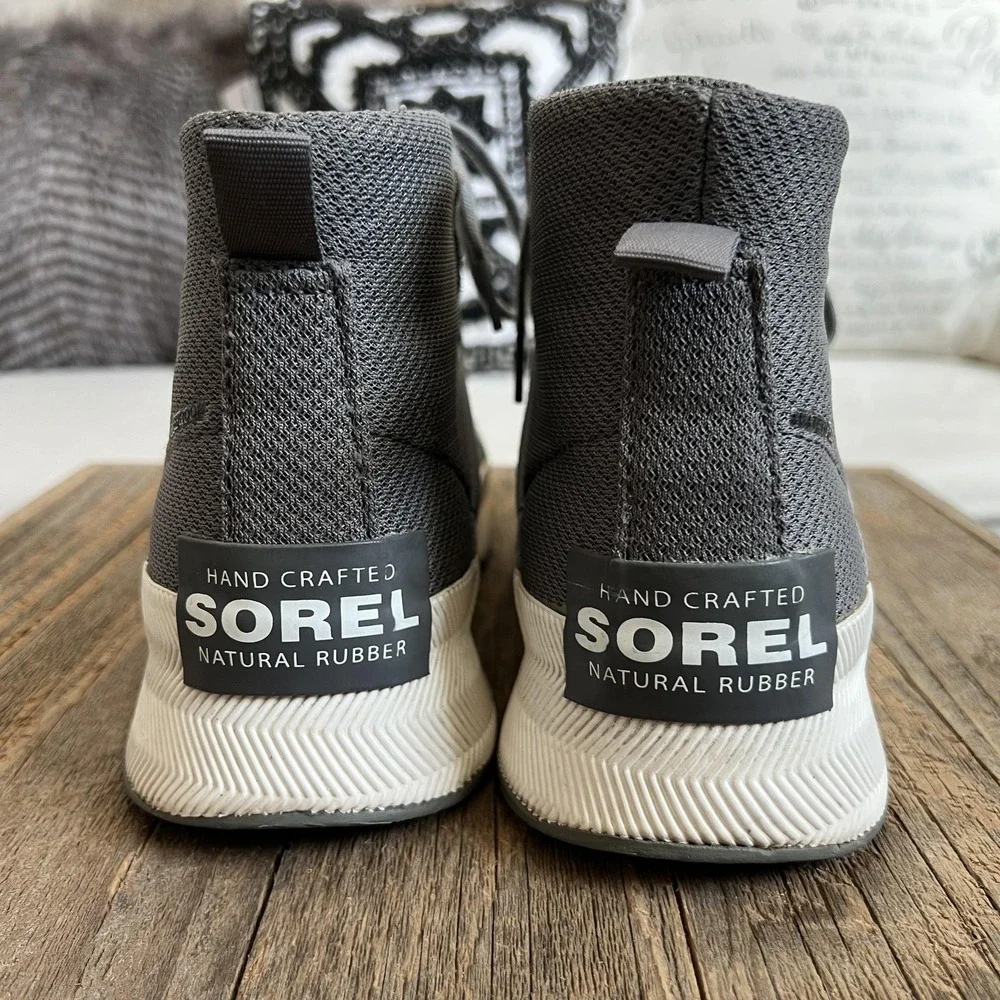 Sorel Shoes Womens Size 9.5 Gray Mesh Mid Top Walking Sneaker Boots Casual